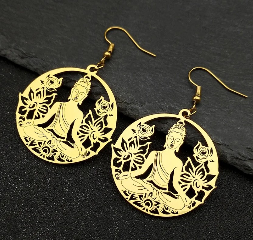 Oorbellen buddah hanger rond Oorbellen buddah hanger rond