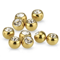 Balletje chirurgisch staal met ingelegd steentje 1.6