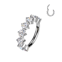 Piercing titanium 8 steentjes buitenom 1.2x8