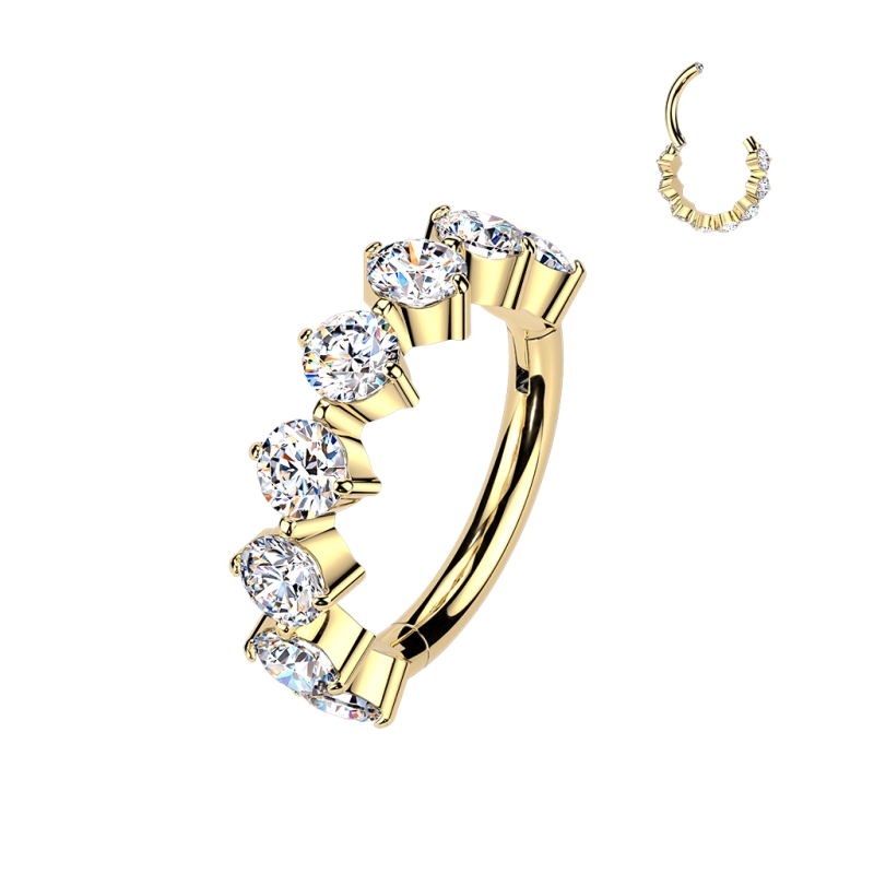 Piercing titanium 8 steentjes buitenom 1.2x8 Piercing titanium 8 steentjes buitenom 1.2x8