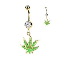 Navelpiercing weed plantje