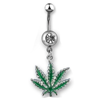 Navelpiercing weed plantje