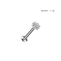 Piercing PVD vierkantje steen