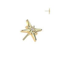 Piercing titanium TOP ster met sierlijk steen push in