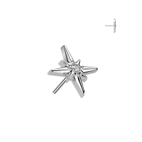 Piercing titanium TOP ster met sierlijk steen push in