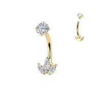 Navelpiercing PVD Marquise intern schroefdraad