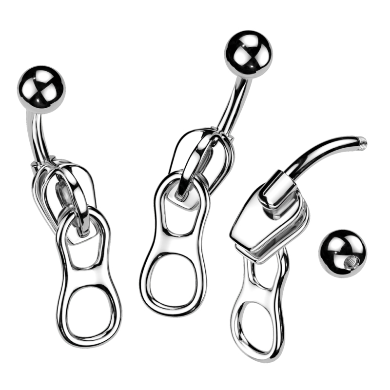 Navelpiercing rits - zilver Navelpiercing rits - zilver