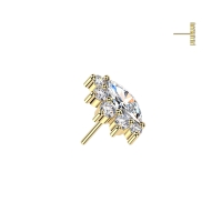 Marquise & Round CZ TOP - Titanium - Threadless Push In