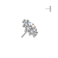 Marquise & Round CZ TOP - Titanium - Threadless Push In