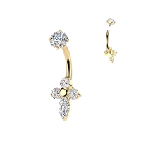 Navelpiercing PVD lotus style