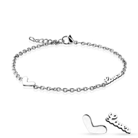 Arm - enkelbandje LOVE chain - zilver