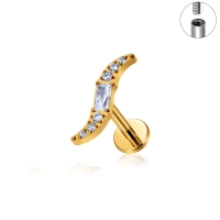 Piercing Titanium wave steentje 1.2x6