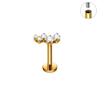 Piercing Titanium steentjes balkje 1.2x6