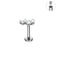 Piercing Titanium steentjes balkje 1.2x6