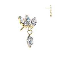 Marquise hanger TOP - Titanium - Threadless Push In