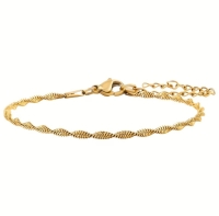 Enkelbandje elagant gedraaid - goud
