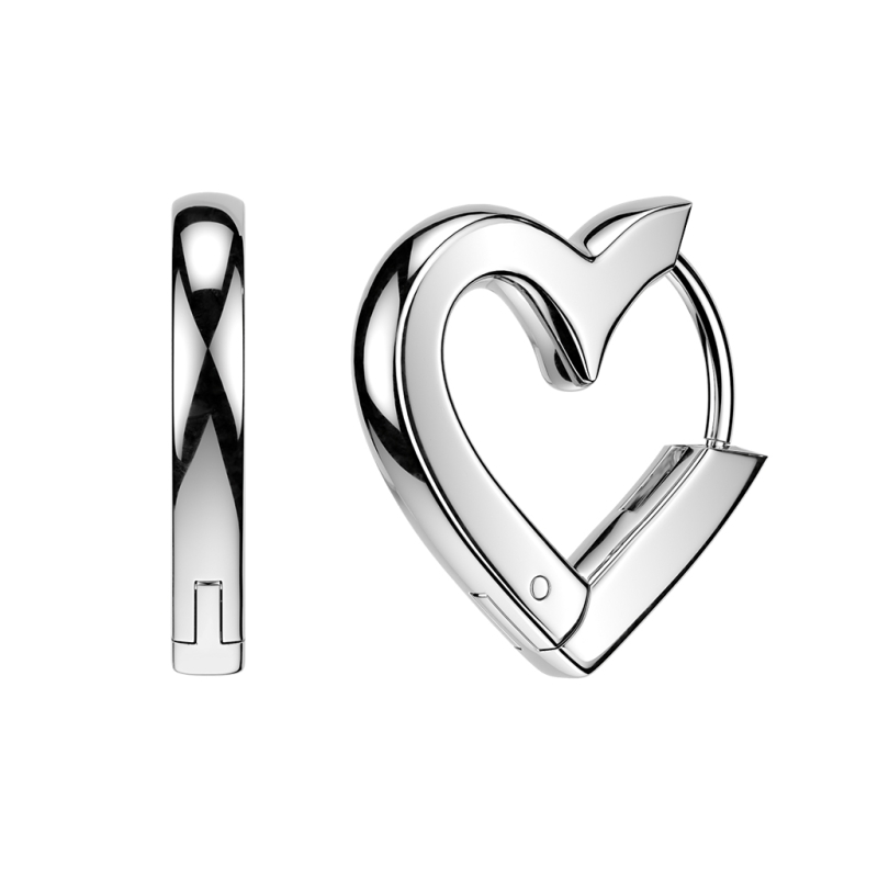 Oorbellen liefdelijk hart 0.8x10 - zilver Oorbellen liefdelijk hart 0.8x10 - zilver