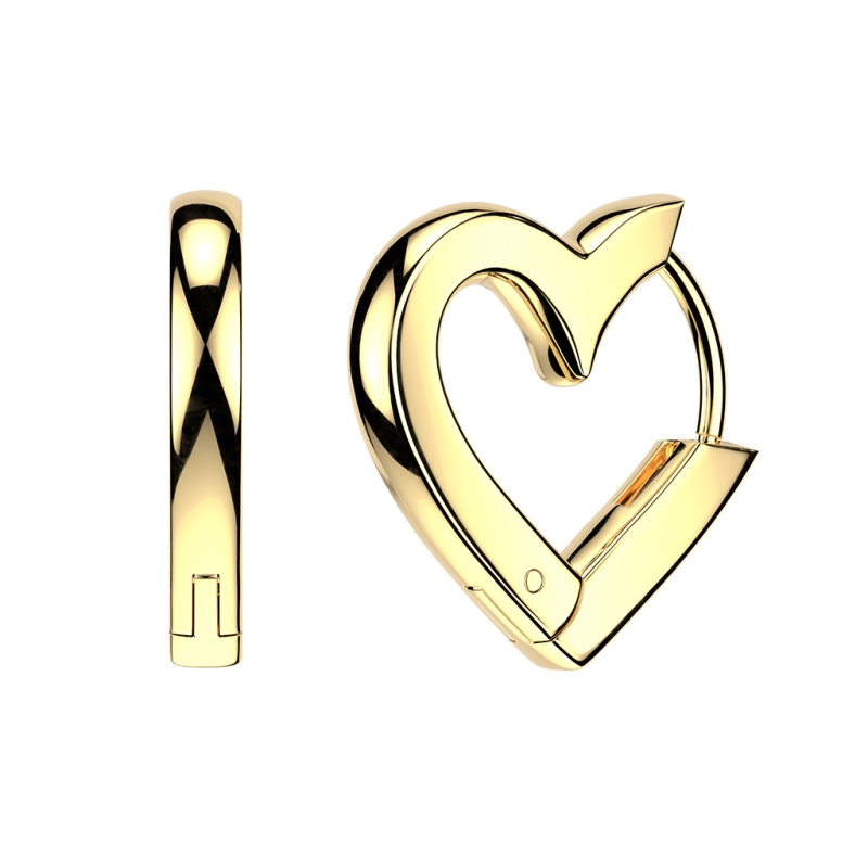 Oorbellen liefdelijk hart 0.8x10 - goud Oorbellen liefdelijk hart 0.8x10 - goud
