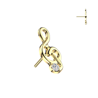 Piercing TOP titanium Threadless Push In muziek nootje