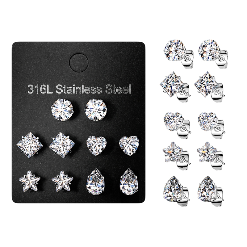 Voordeelset oorbellen diverse stylen - zilver Voordeelset oorbellen diverse stylen - zilver