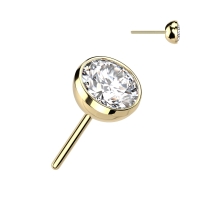Piercing titanium TOP steentje 1.5 - 5 mm push in - goud
