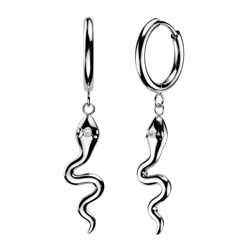Oorbellen huggy snake - zilver Oorbellen huggy snake - zilver