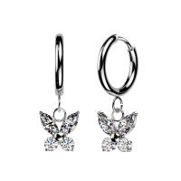 Oorbel vlinder PVD hanger 0.8x10