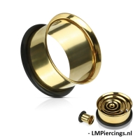 10 mm Single flared tunnel gold plated 