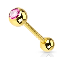 tongpiercing roze gold plated