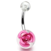 Piercing roos balletje  roze
