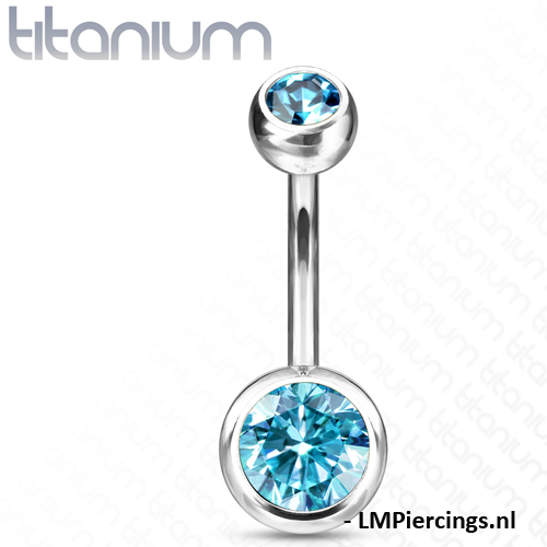 Piercing titanium steen aqua