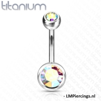Piercing titanium steen multi kleur
